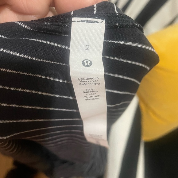 Lululemon Athletica Black and White Striped Long Sleeve Top - Picture 4 of 9